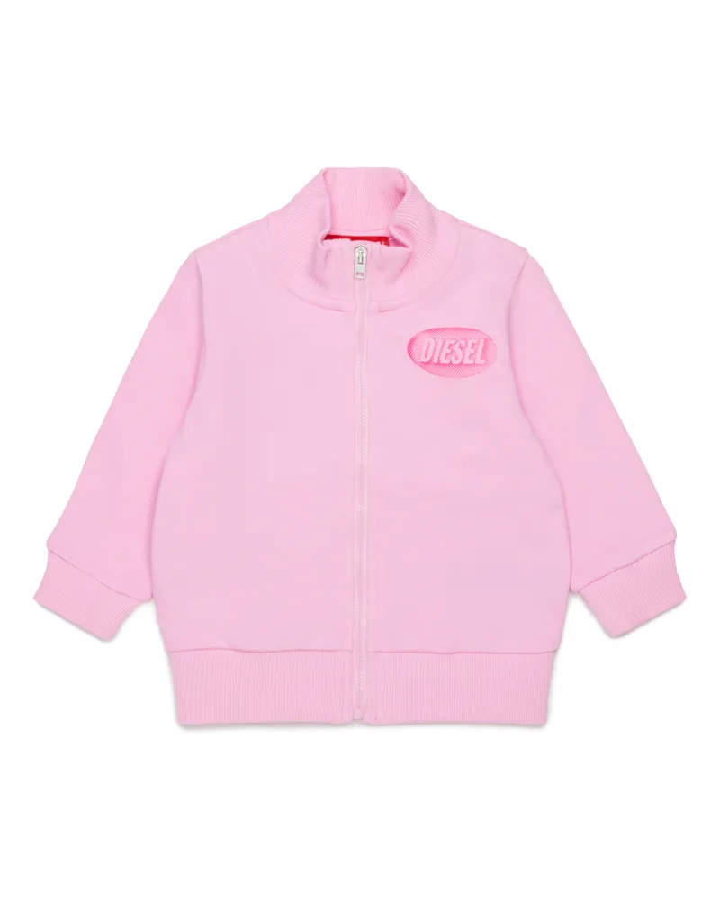 Diesel Sweatshirt mit Reißverschluss und Logo-Print - Sweatshirts - Unisex - Rosa Rosa