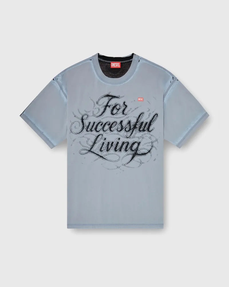 Diesel T-Shirt mit For Successful Living Print - T-Shirts - Herren - Grau Grau