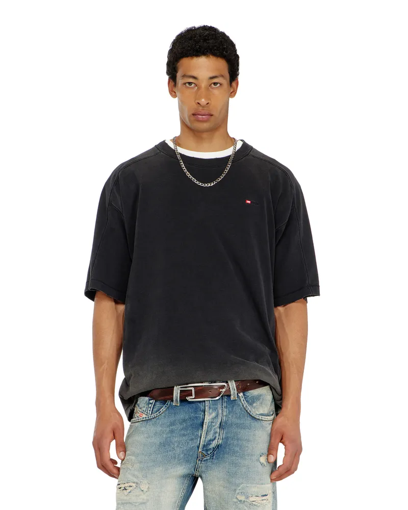 Diesel Baumwoll-T-Shirt mit Degradé-Effekt - T-Shirts - Herren - Schwarz Schwarz