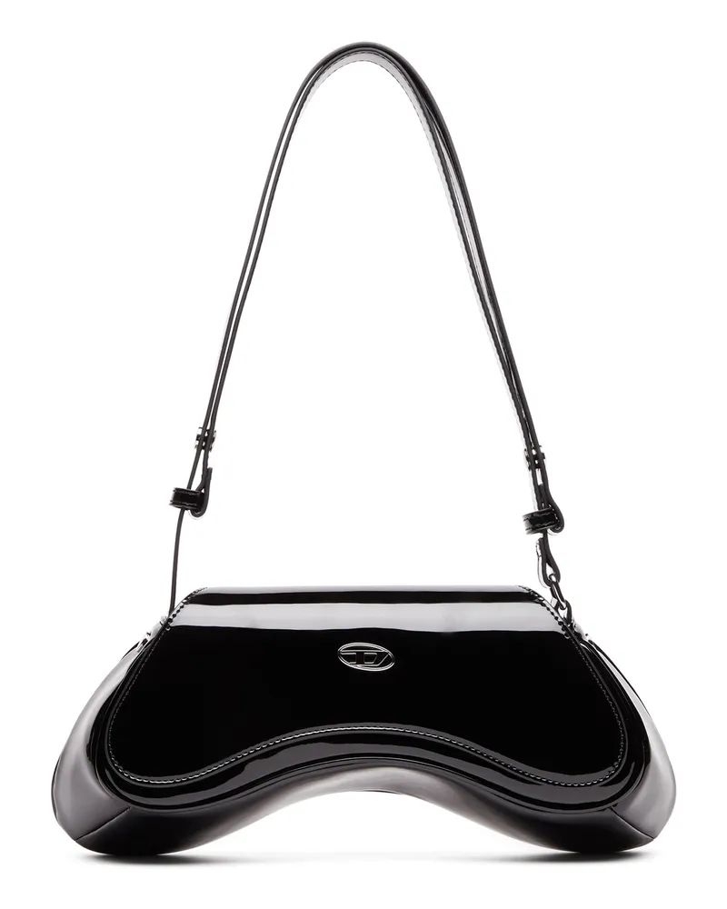 Diesel Play-Glänzende Crossbody-Tasche - Schultertaschen - Damen - Schwarz Schwarz