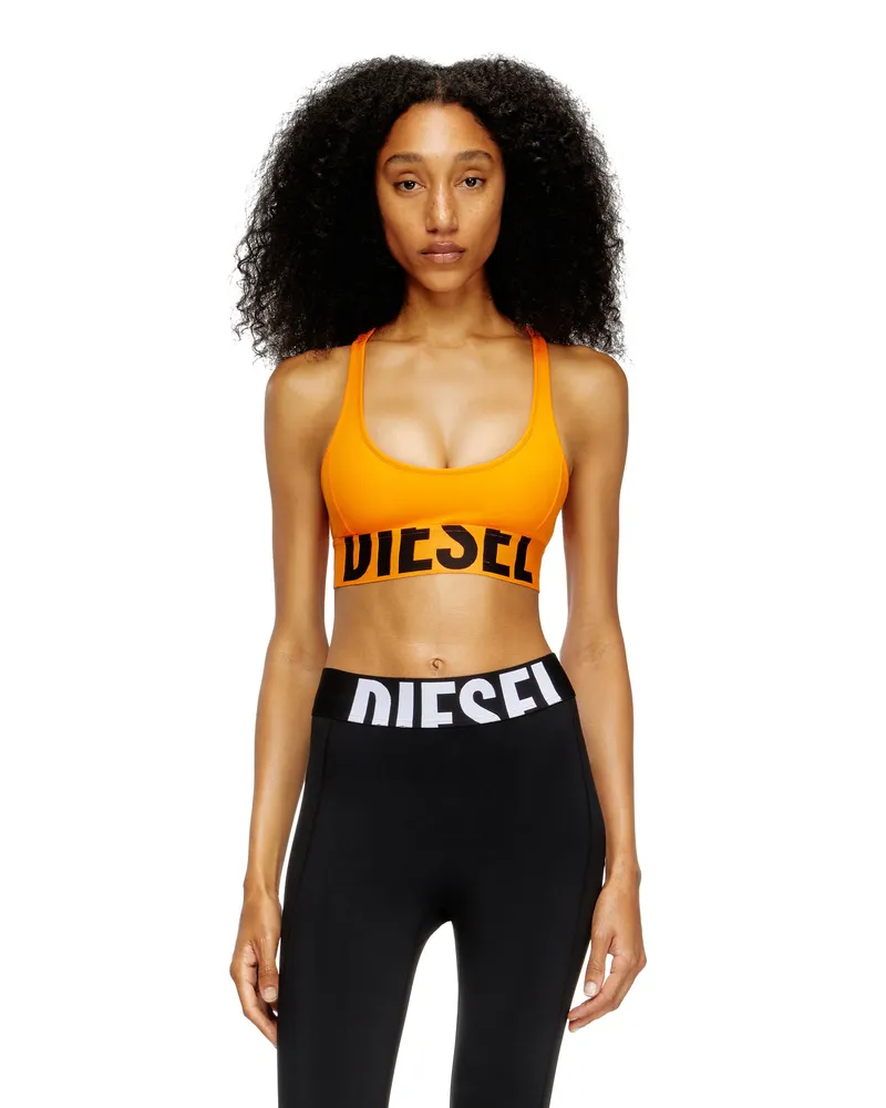 Diesel Sport-BH aus Mikrofaser mit Cut-off-Logo - BHs - Damen - Orange Orange
