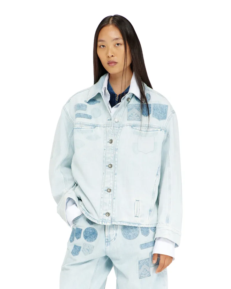 Diesel Denim overshirt mit patch-effekten - Denim jacken - Unisex - Blau Blau