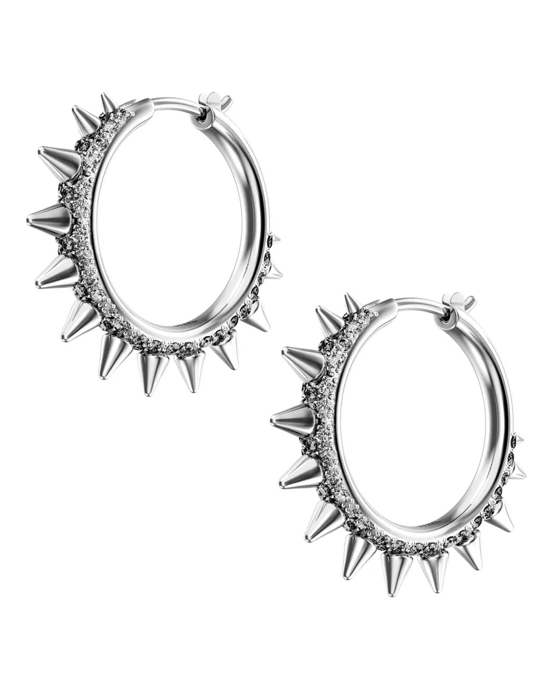 Diesel Creolen aus Edelstahl - Ohrringe - Unisex - Silber Silber