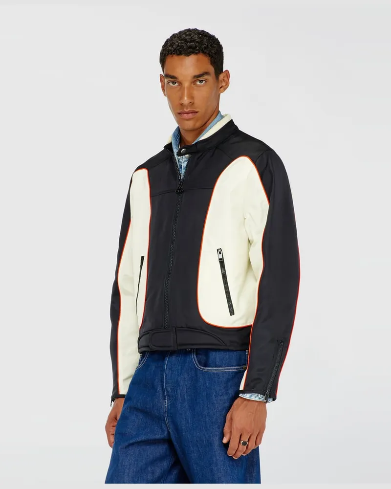 Diesel Colour-Block-Biker-Jacke mit Paspelierung - Jacken - Herren - Bunt Bunt