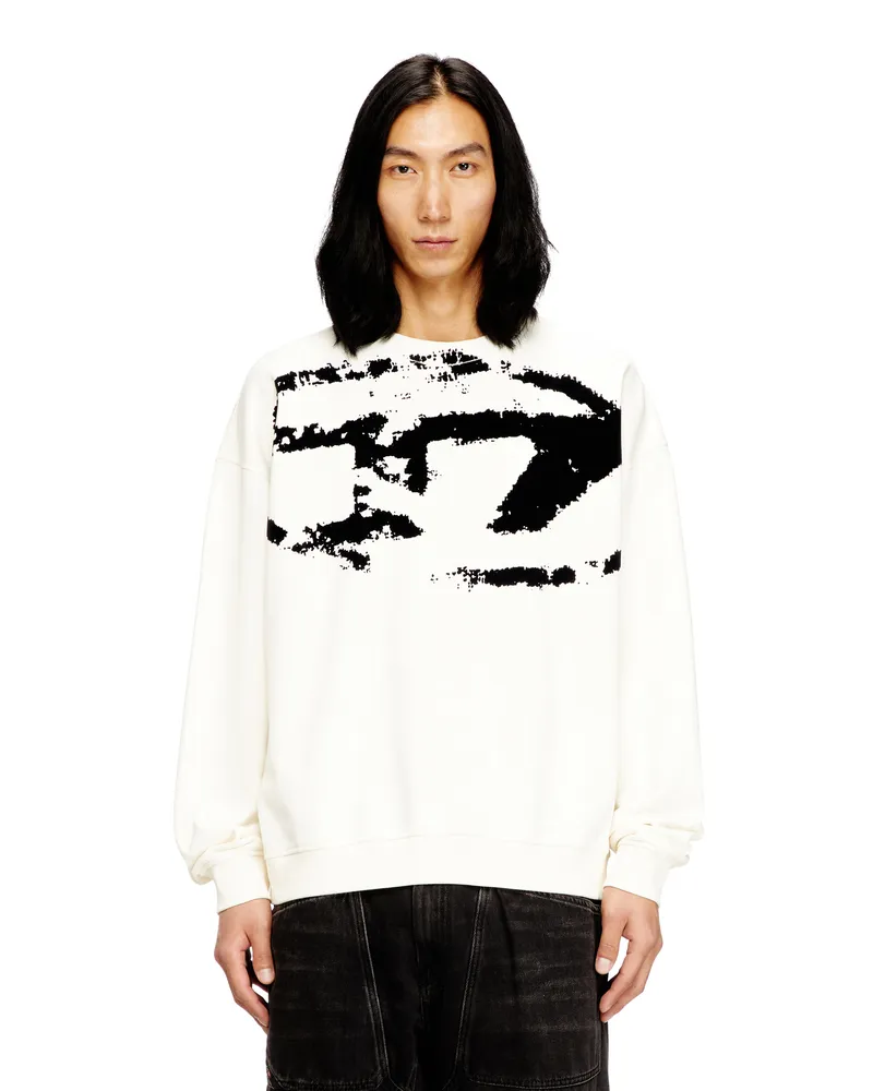 Diesel Sweatshirt mit beflocktem Distressed-Logo - Sweatshirts - Herren - Bunt Bunt