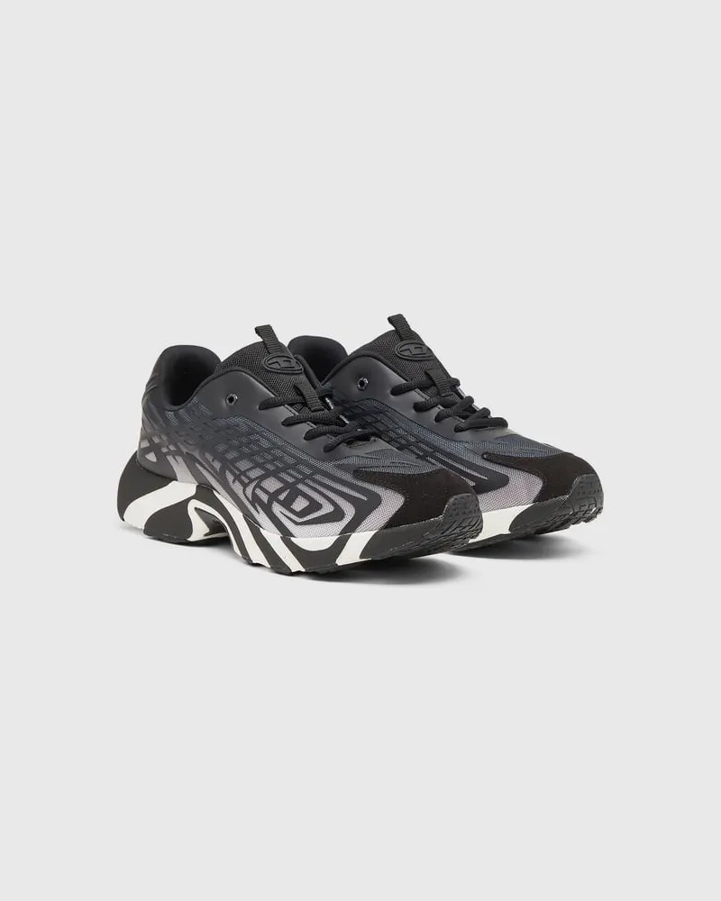 Diesel D-Vit-Sneaker aus gestreiftem Dégradé-Mesh - Sneakers - Herren - Schwarz Schwarz