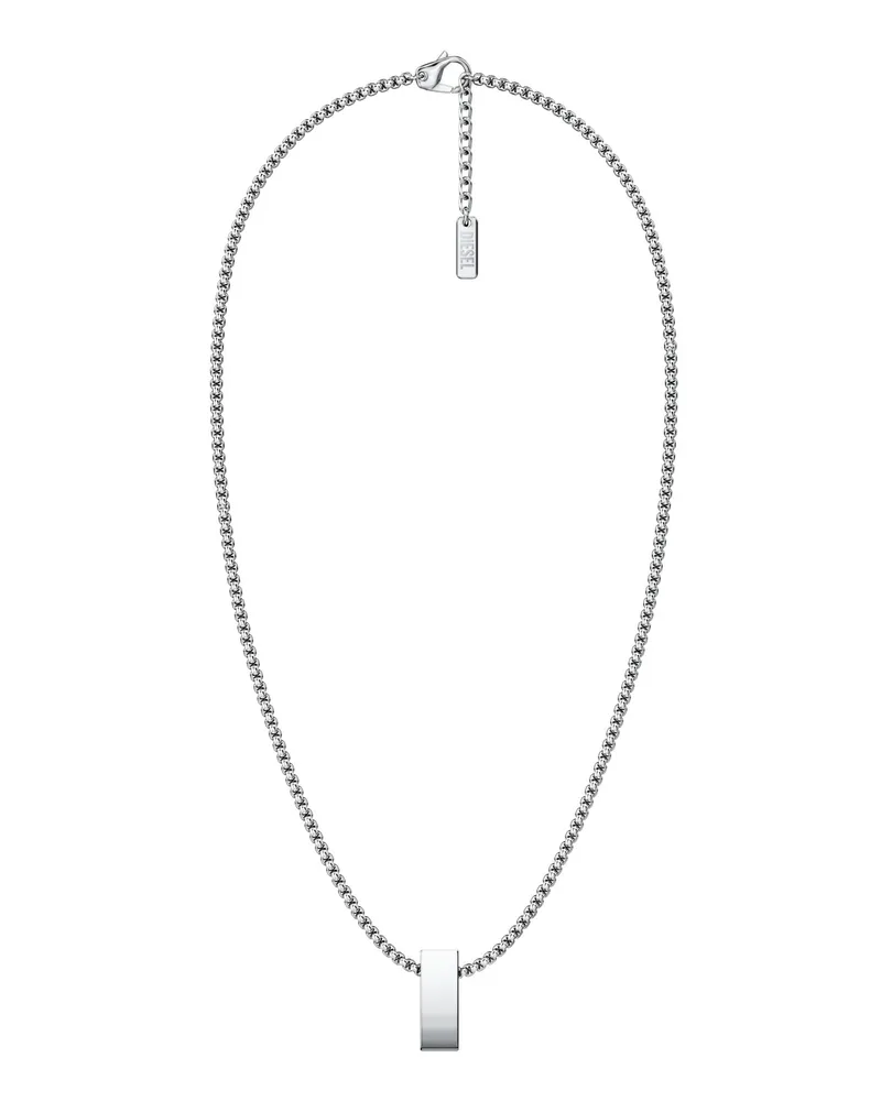 Diesel Anhänger-Halskette aus Edelstahl - Halsketten - Unisex - Silber Silber