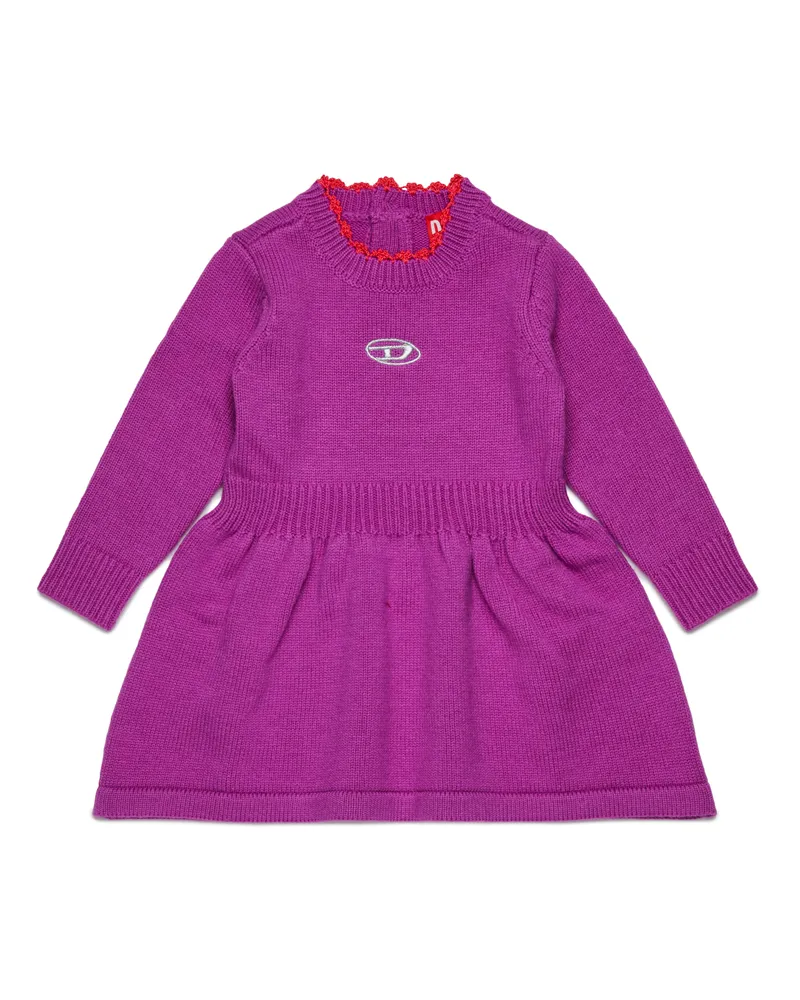 Diesel Wollkleid mit eingesticktem Logo - Kleider - Damen - Violett Violett