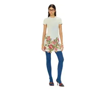 Kurzes Kleid aus Wollmischung mit Blumenmuster - Kleider - Damen - Weiss