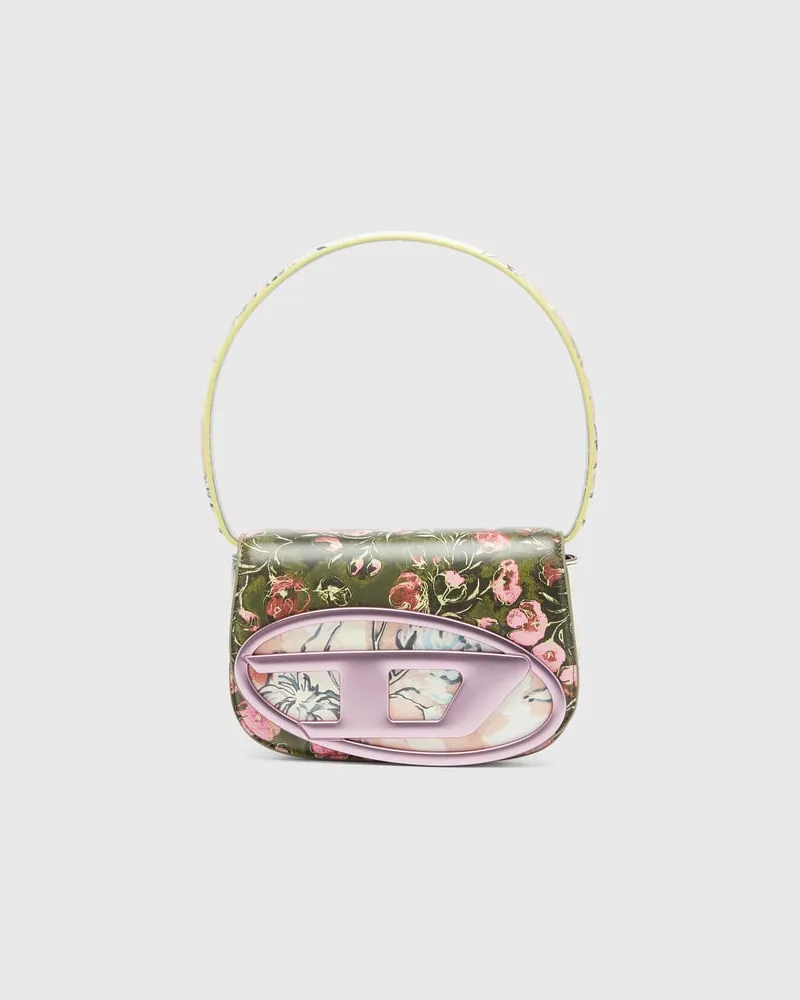 Diesel 1DR-Ikonische Schultertasche mit Blumenmuster - Schultertaschen - Damen - Bunt Bunt