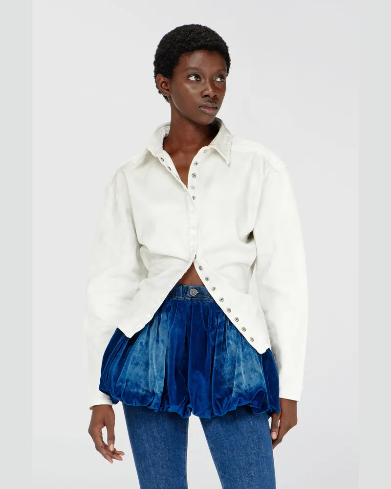 Diesel Tailliertes Hemd aus Denim - Denimhemden - Damen - Weiss Weiss