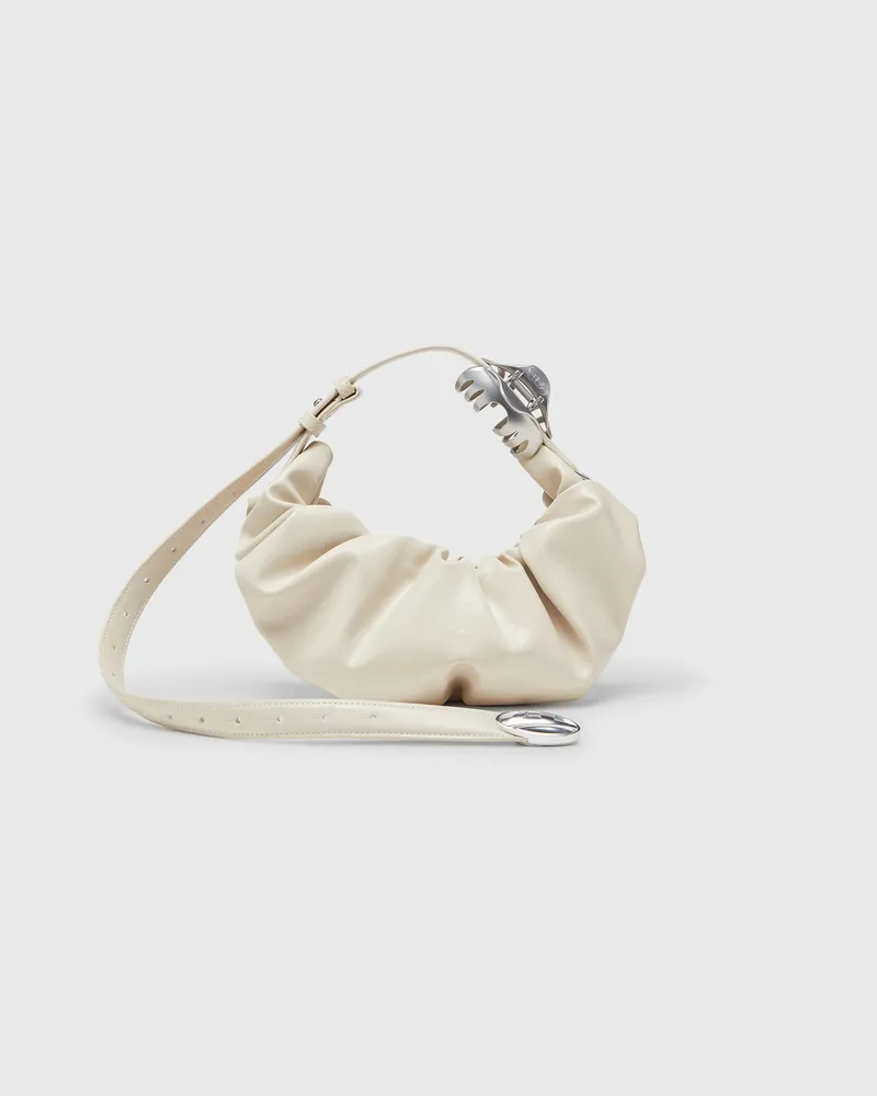 Diesel Grab-D-Small Hobo-Tasche mit gerafftem Design - Schultertaschen - Damen - Weiss Weiss