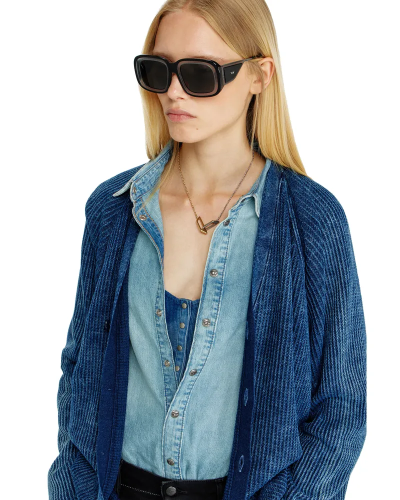 Diesel Quadratische Sonnenbrillen - Sonnenbrille - Unisex - Schwarz Schwarz