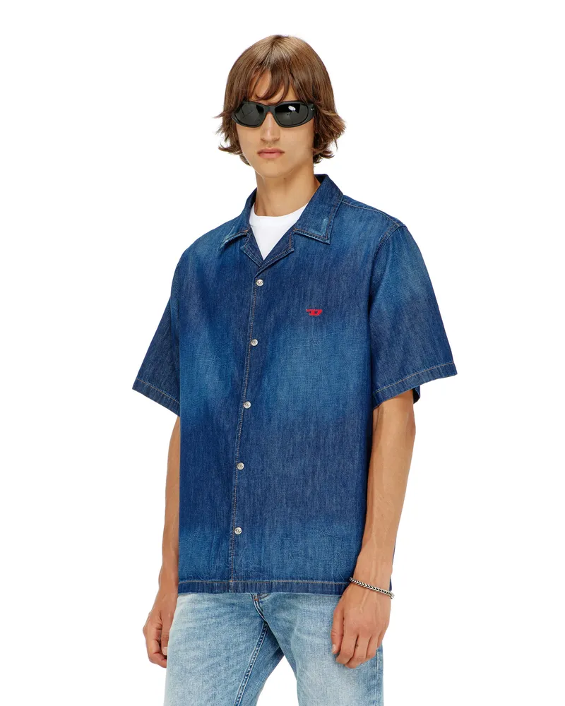Diesel Jeanshemd mit kurzen Ärmeln - Denimhemden - Herren - Blau Blau