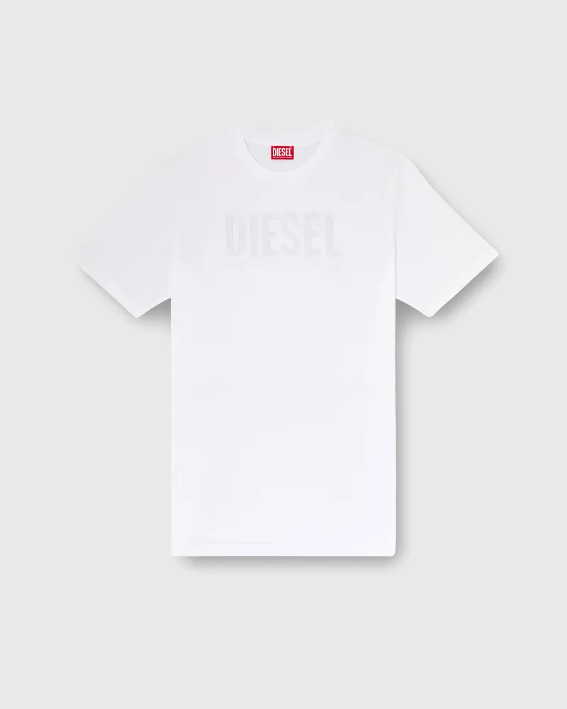 Diesel T-Shirt aus Baumwolle mit tonalem Diesel-Logoprint - T-Shirts - Herren - Weiss Weiss