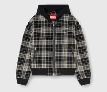 Karo - Karo-bomberjacke mit flanellmuster und teddyfutter - Winterjacken - Herren - Bunt