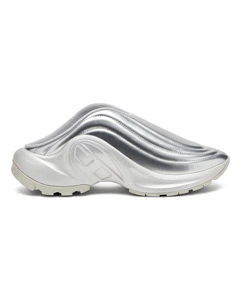 Diesel S-D-Runner-Pantoletten in Metallic-Optik - Sneakers - Unisex - Silber Silber