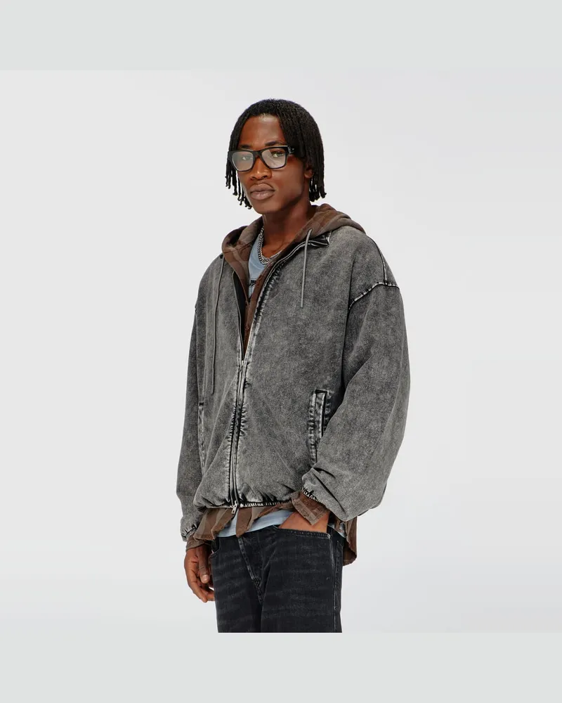 Diesel Sweatjacke mit Denim-Effekt - Jacken - Herren - Grau Grau