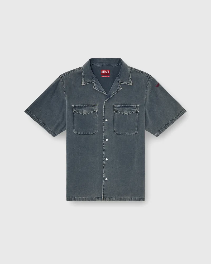 Diesel Bowling-Hemd aus farbigem denim - Denimhemden - Herren - Grau Grau