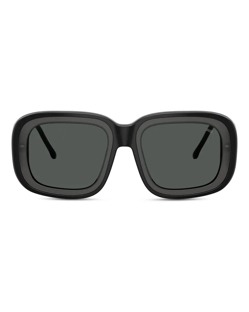 Diesel Quadratische Sonnenbrillen - Sonnenbrille - Unisex - Schwarz Schwarz