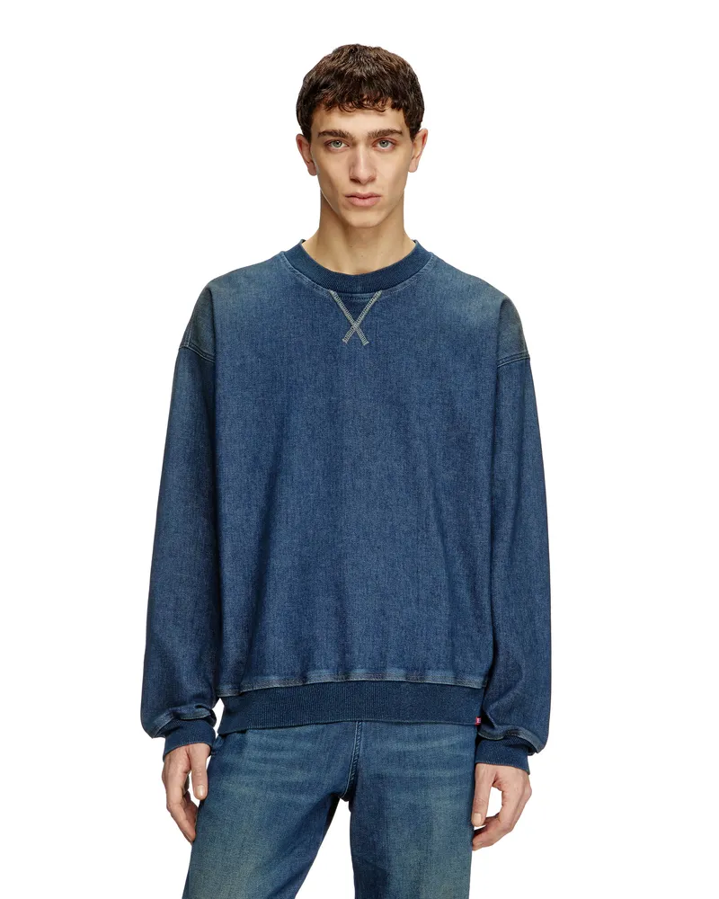 Diesel Sweatshirt aus Track Denim - Sweatshirts - Unisex - Blau Blau