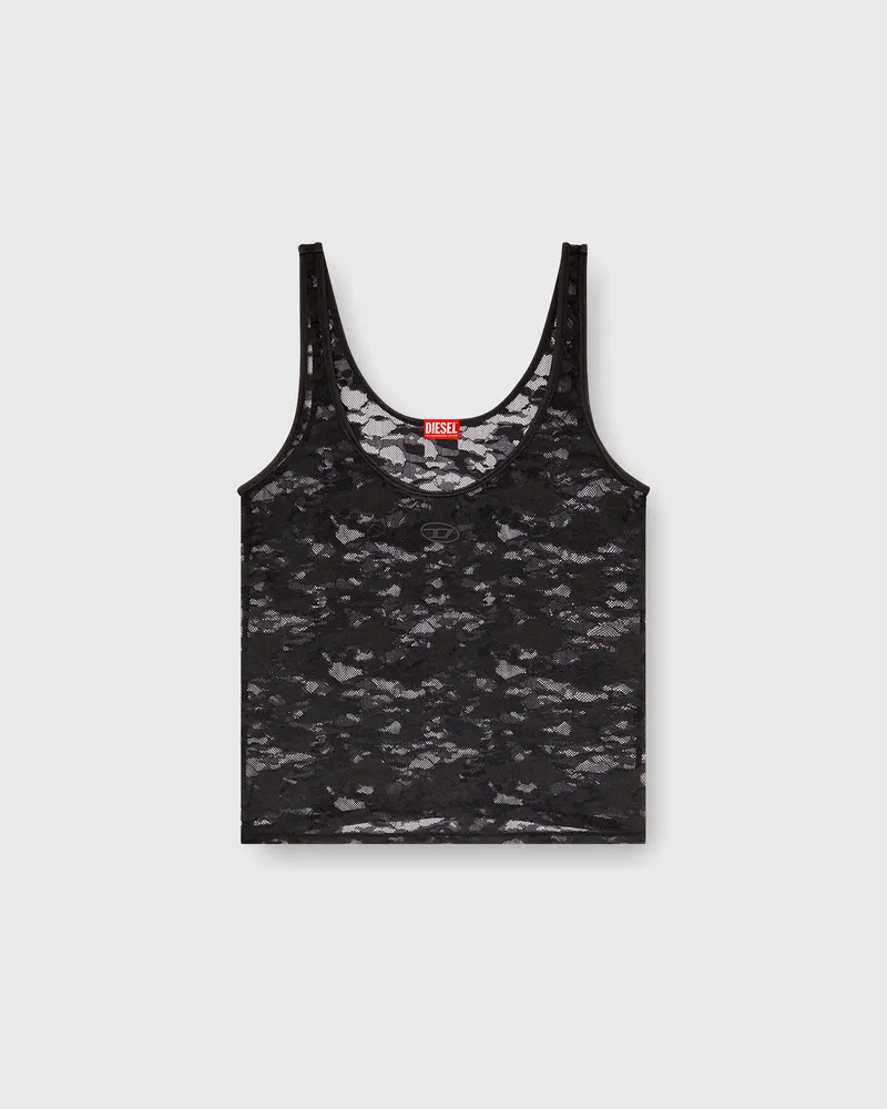 Diesel Tanktop aus Nylonspitze - Oberteile - Damen - Schwarz Schwarz