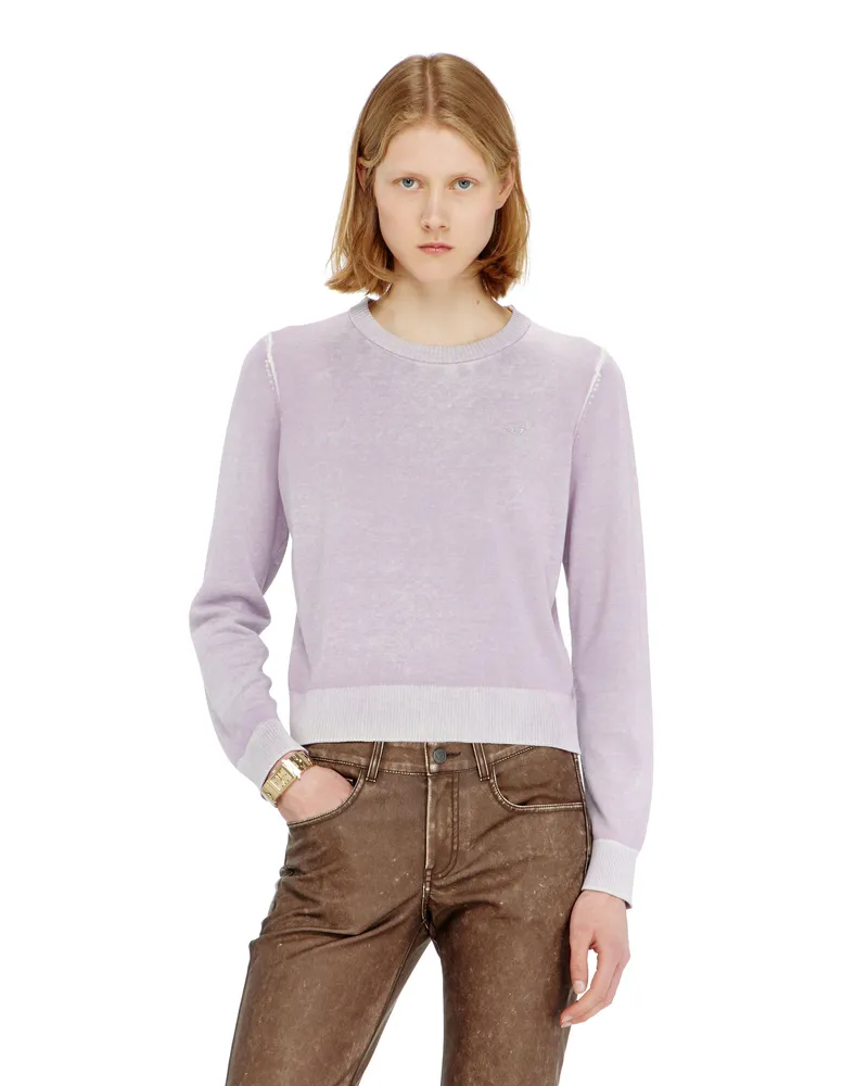 Diesel Pullover mit verblasstem Rückendruck - Strickwaren - Damen - Violett Violett