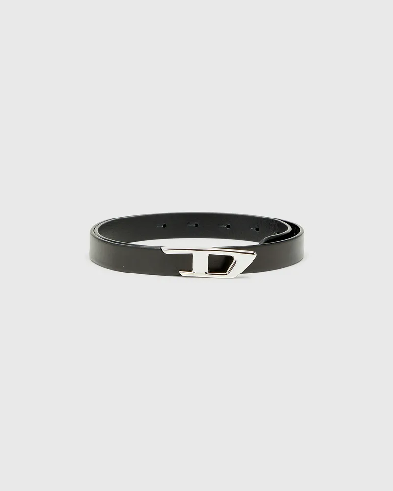 Diesel 2 cm Ledergürtel mit D-Schnalle aus Metall - Gürtel - Damen - Schwarz Schwarz