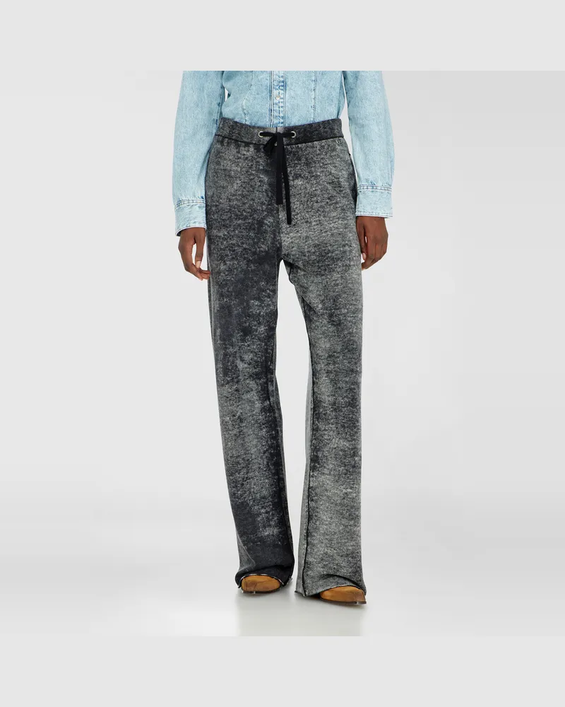 Diesel Strick-Jogginghose aus Wolle mit umgekehrtem Druck - Kurze Hosen - Damen - Grau Grau