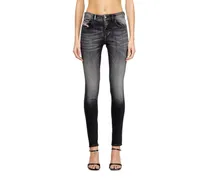 Skinny Jeans Regular Waist 2017 Slandy, Schwarz/Dunkelgrau, Reißverschluss