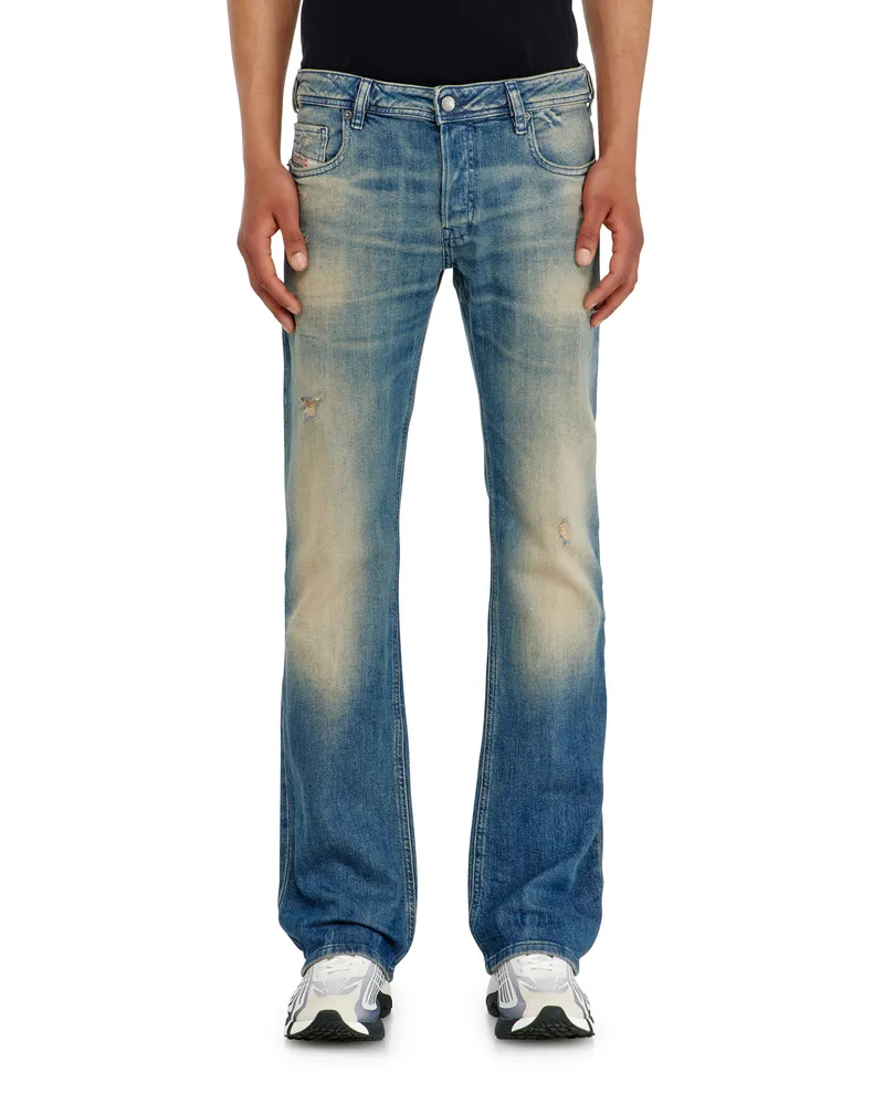 Diesel Bootcut Jeans Low Waist 2007 Zatiny, Mittelblau, Knopfverschluss Blau
