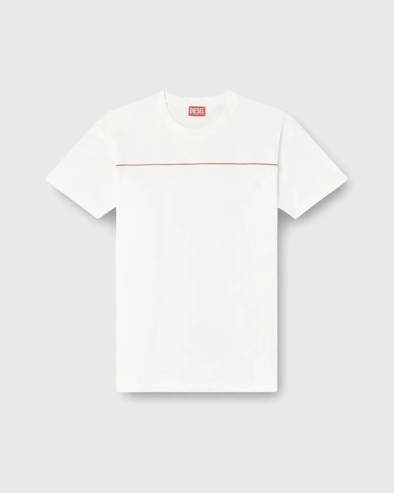 Diesel T-Shirt mit kontrastierenden Paspeln - T-Shirts - Herren - Weiss Weiss