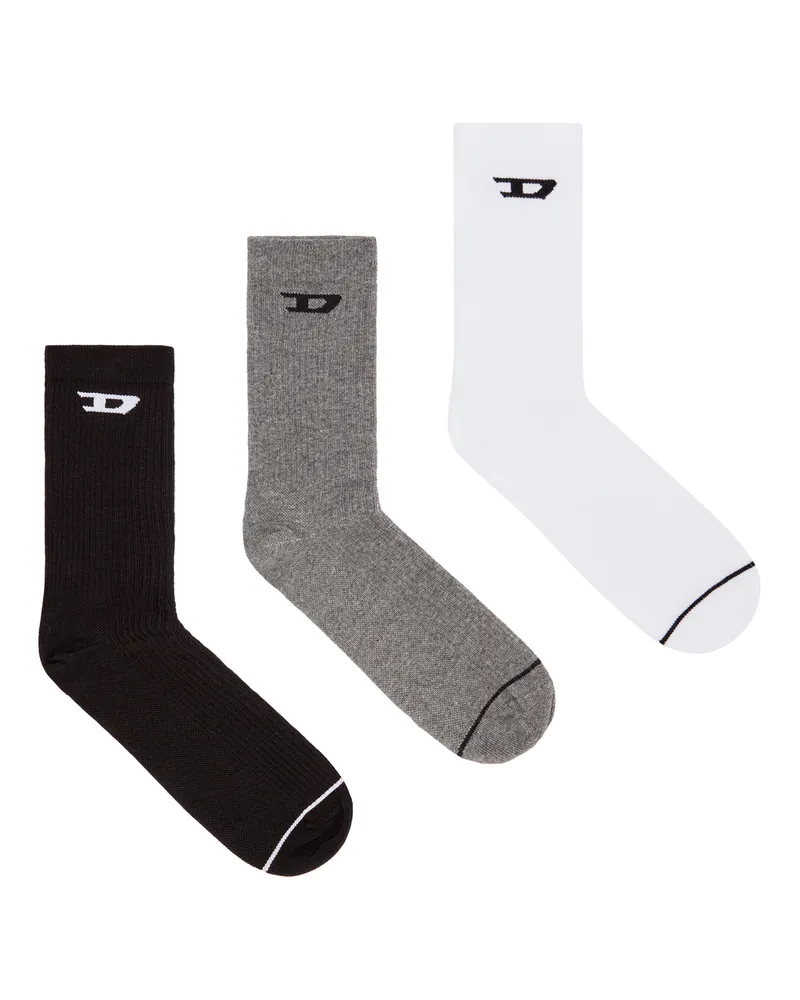 Diesel Rippsocken mit D-Logo im Dreierpack - Socken - Herren - Bunt Bunt