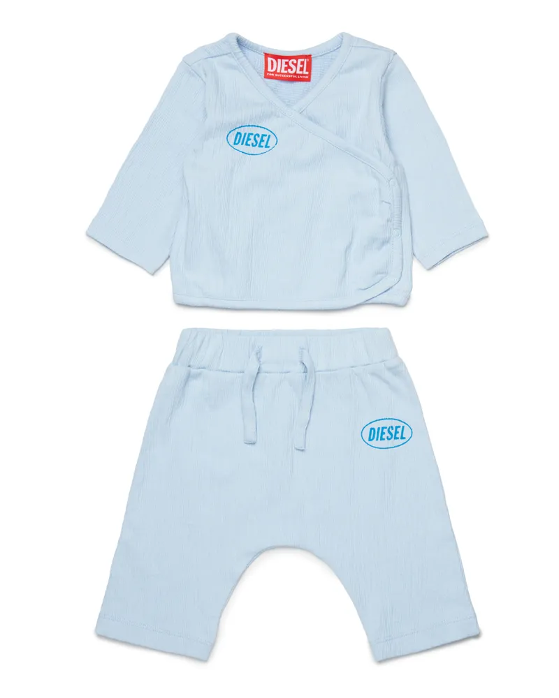 Diesel Strukturiertes Overall-Set aus Baumwolle - Latzhosen - Unisex - Blau Blau