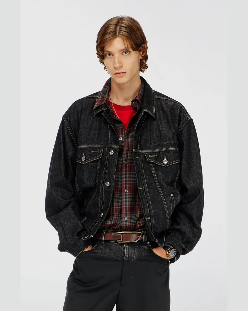 Diesel Trucker jacket in rinse denim - Denim jacken - Unisex - Schwarz Schwarz