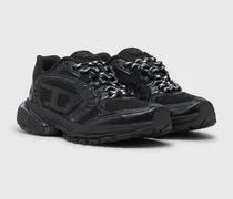 S-Pro-V-Dense-Einfarbige Sneakers aus Mesh mit Oval D-Logo - Sneakers - Damen - Schwarz