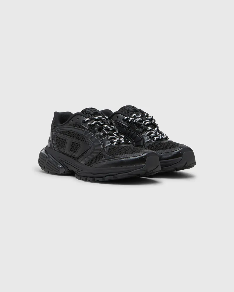 Diesel S-Pro-V-Dense-Einfarbige Sneakers aus Mesh mit Oval D-Logo - Sneakers - Damen - Schwarz Schwarz
