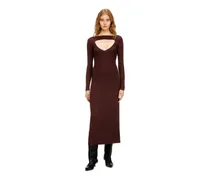 Midikleid aus Wolle mit Intarsienmuster - Kleider - Damen - Rot