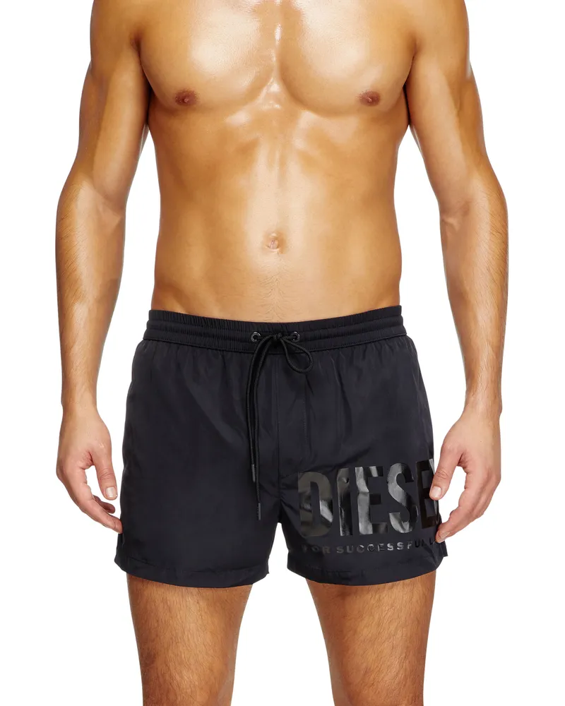 Diesel Mittellange Badeshorts mit Logo-Print - Badeshorts - Herren - Schwarz Schwarz