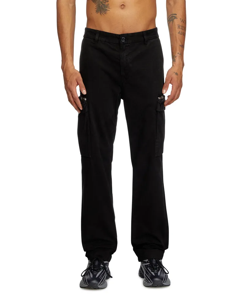 Diesel Hose aus verblasstem Peachskin-Twill - Hosen - Herren - Schwarz Schwarz
