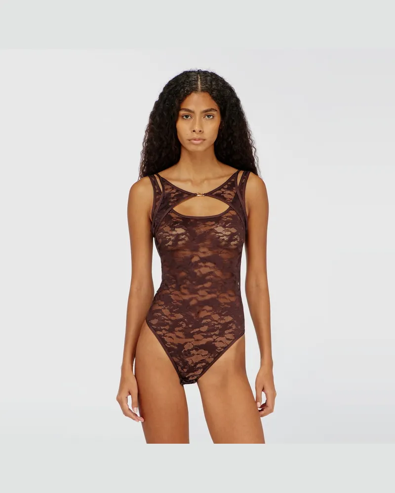 Diesel Body aus Camouflage-Spitze - Bodys - Damen - Braun Braun