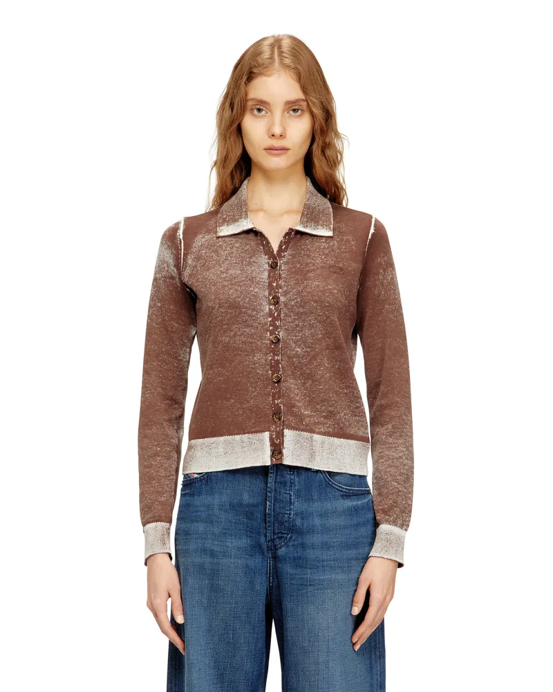 Diesel Cardigan mit verblasstem Umkehrdruck - Strickwaren - Damen - Braun Braun