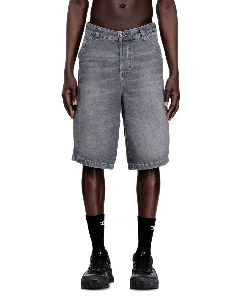 Diesel Locker geschnittene Jeansshorts - Denim Kurze Hose - Herren - Grau Grau