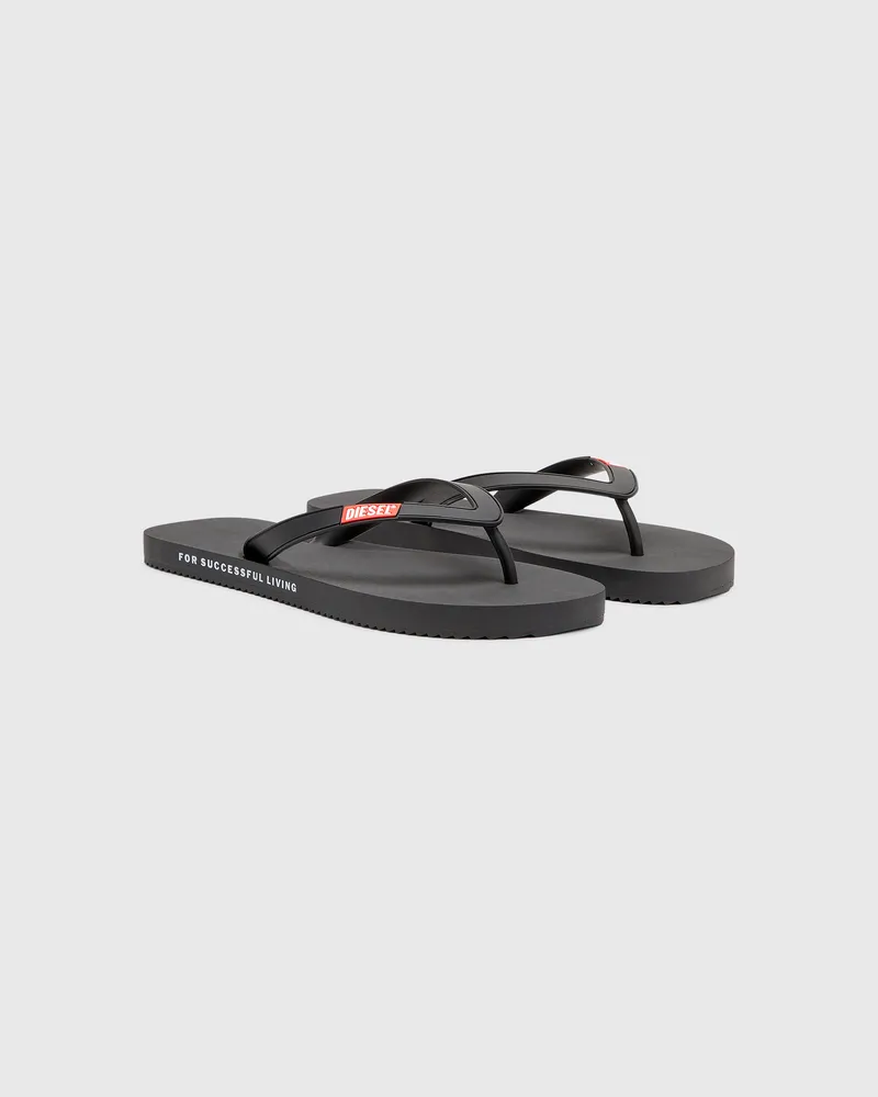 Diesel Sa-Rio-Flip-Flops aus Gummi - Pantoletten - Herren - Schwarz Schwarz