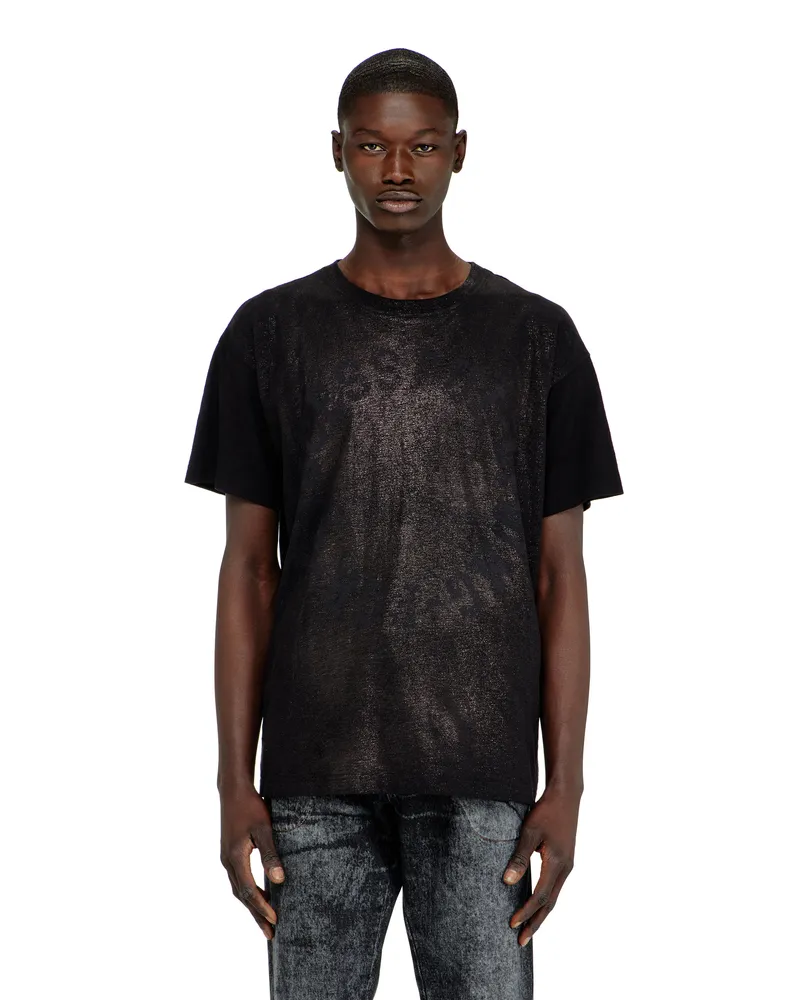 Diesel Baumwoll-T-Shirt mit Rundhalsausschnitt und Folienprint - T-Shirts - Herren 