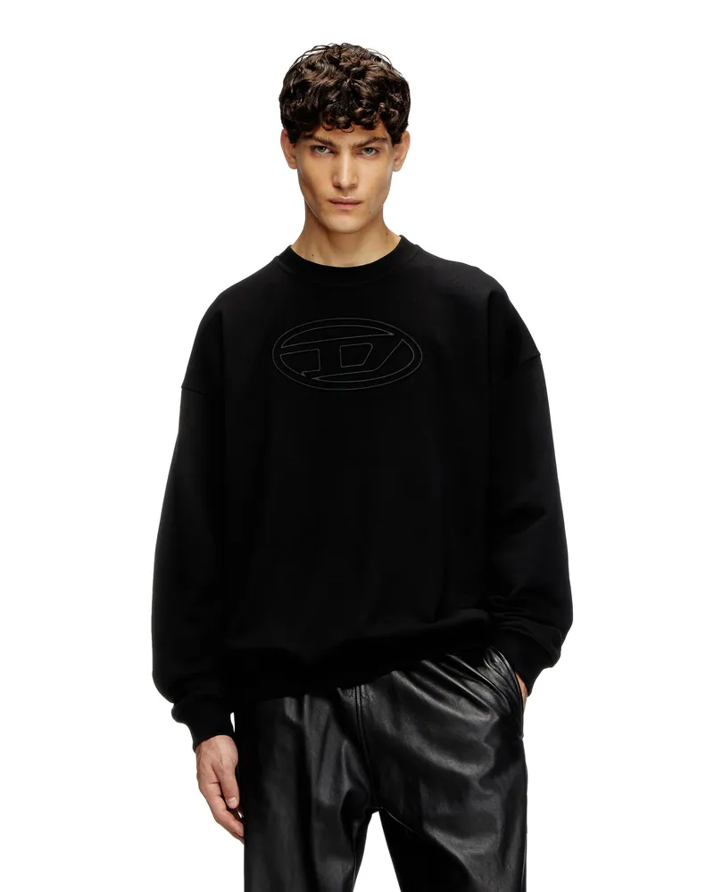 Diesel Sweatshirt mit Oval D-Prägung - Sweatshirts - Herren - Schwarz Schwarz