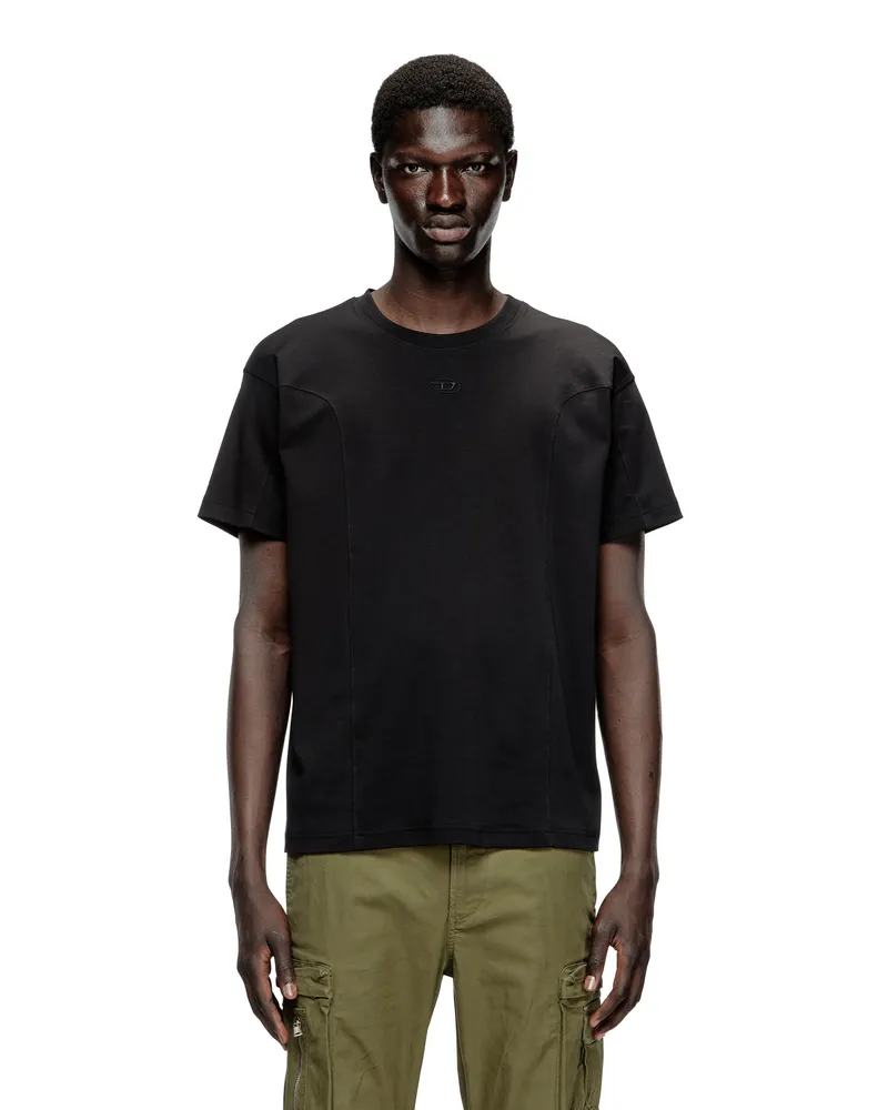 Diesel Kurzarm-T-Shirt mit Einsätzen - T-Shirts - Herren - Schwarz Schwarz