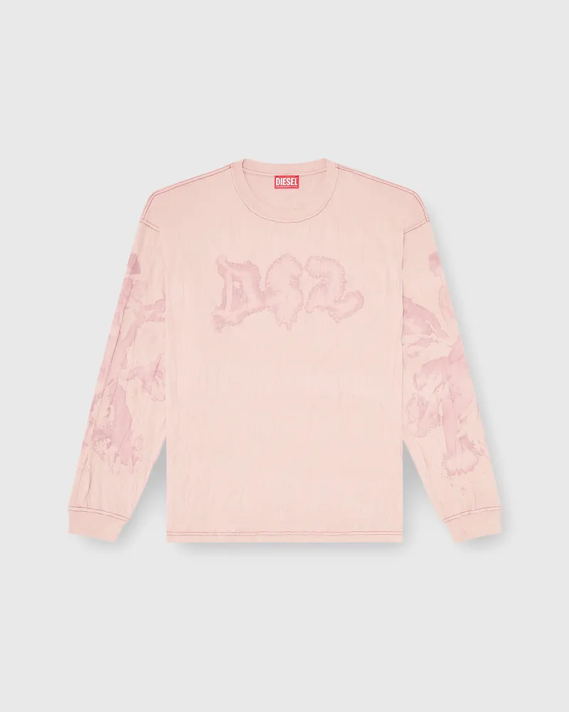 Diesel Locker long sleeve tee mit blotched print - T-Shirts - Herren - Rosa Rosa
