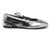 D-Mile-Metallic-Schnürballerinas - Flats - Damen - Silber