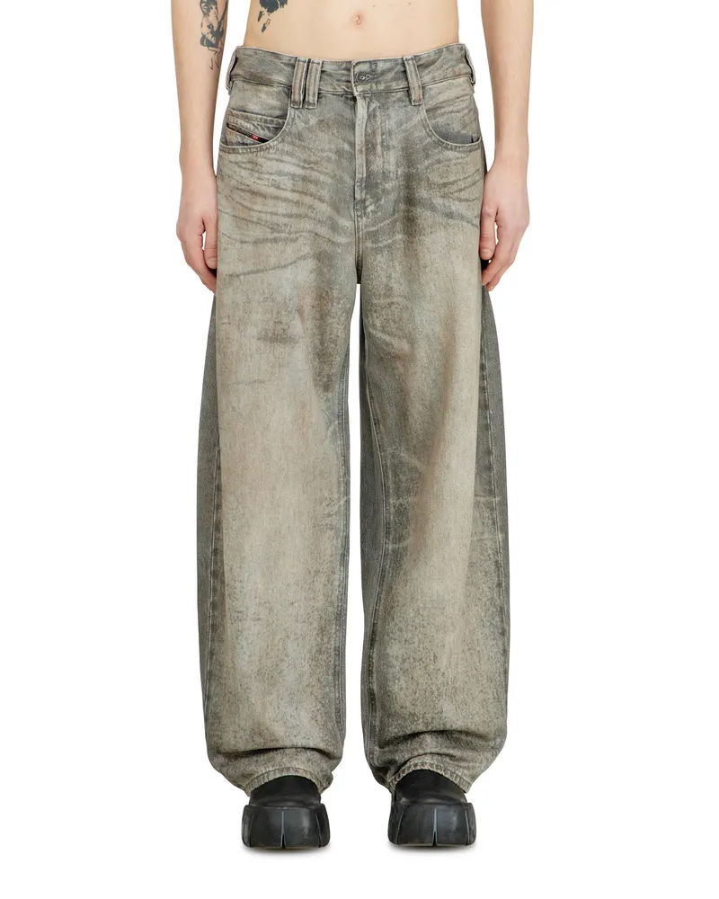 Diesel Relaxed Jeans Regular Waist 1997 D-Enim-M,, Knopfverschluss Grau